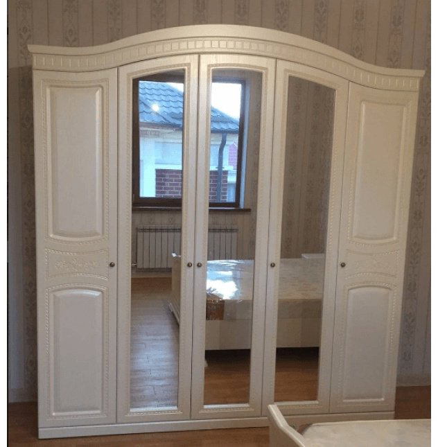 Распашной шкаф СлонимМебель Венера 4Д Жемчуг, 183x229х59 см, белый - ForteMarket Распашной шкаф СлонимМебель Венера 4Д Жемчуг, 183x229х59 см, белый купить,NaN