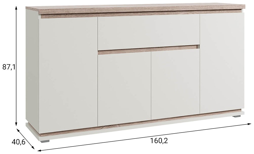 Комод АНРЭКС Лима, 160.2x40.6x87.1 см, бежевый, светло-коричневый купить,NaN