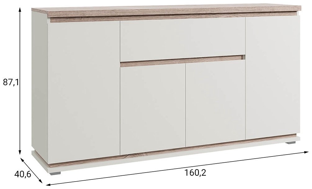 Комод АНРЭКС Лима, 160.2x40.6x87.1 см, бежевый, светло-коричневый купить,NaN