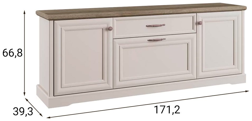 ТВ-тумба напольная АНРЭКС Тоскана, 171.2x66.8x39.3 см, бежевый, светло-коричневый купить,NaN