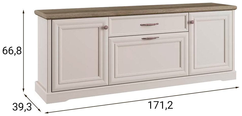 ТВ-тумба напольная АНРЭКС Тоскана, 171.2x66.8x39.3 см, бежевый, светло-коричневый купить,NaN