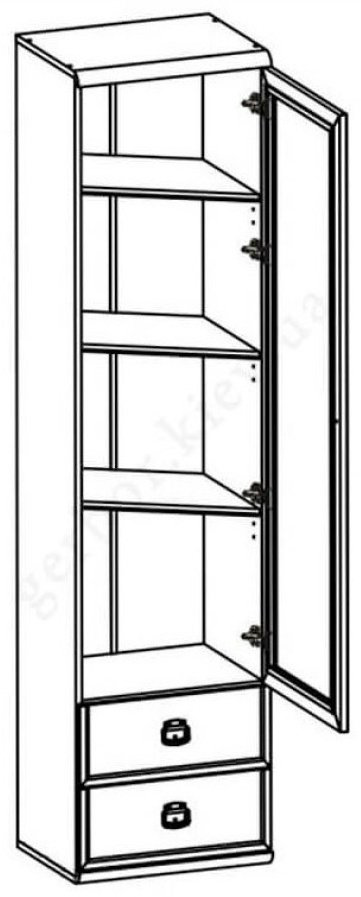 Шкаф-витрина Гербор напольный Монтана JWIT1D2S/50 195.5х50х40 см купить,NaN