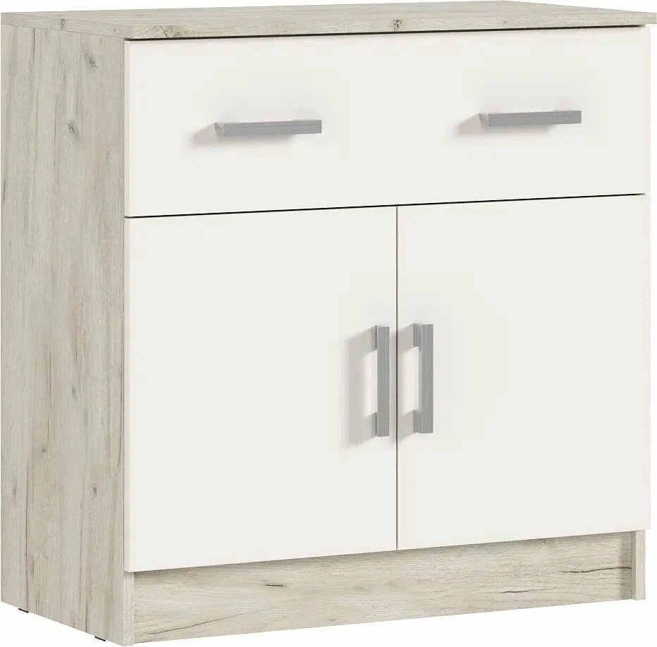 Комод МИФ Бася, 80x43x82 см, белый, светло-коричневый купить,NaN