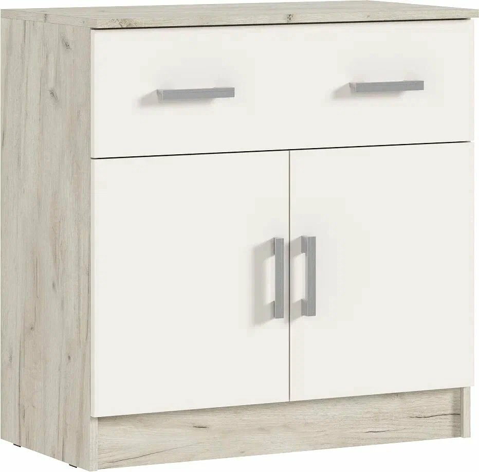 Комод МИФ Бася, 80x43x82 см, белый, светло-коричневый купить,NaN