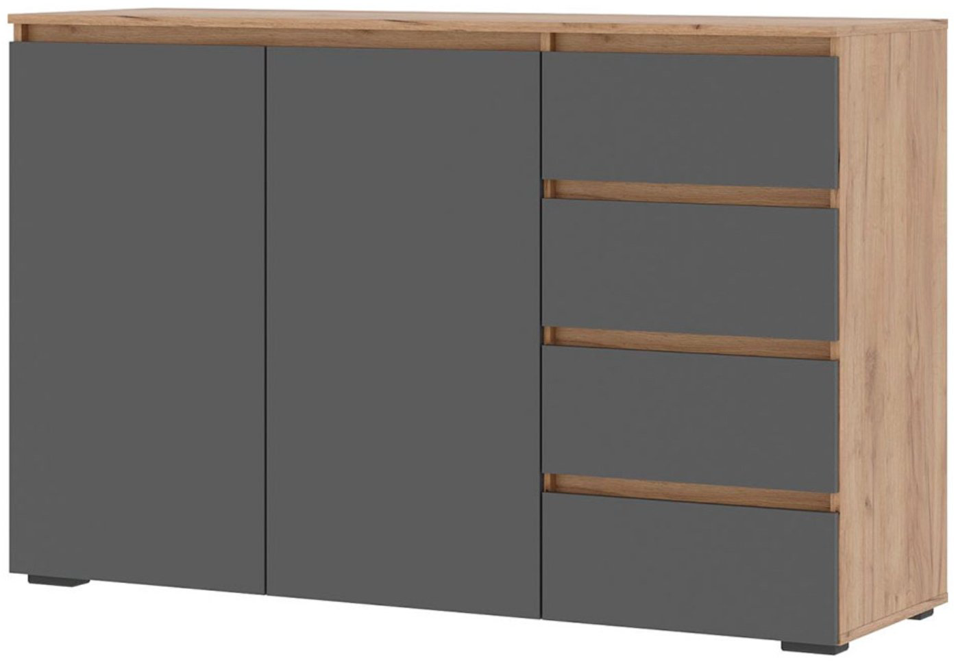 Комод Хелен СГ КМ 06, 150.20x46x95.8 см, серый, золотой купить,NaN