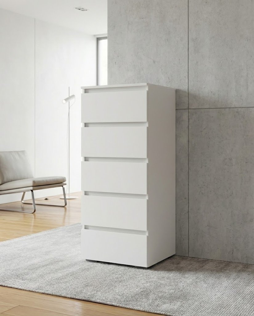 Комод Хелен КМ03, 50.20x46x118.8 см, белый купить,NaN