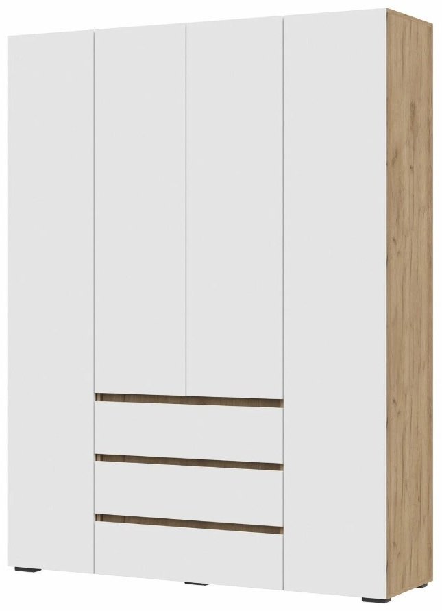 Распашной шкаф Хелен, 160x210х46 см, белый, золотой купить,NaN