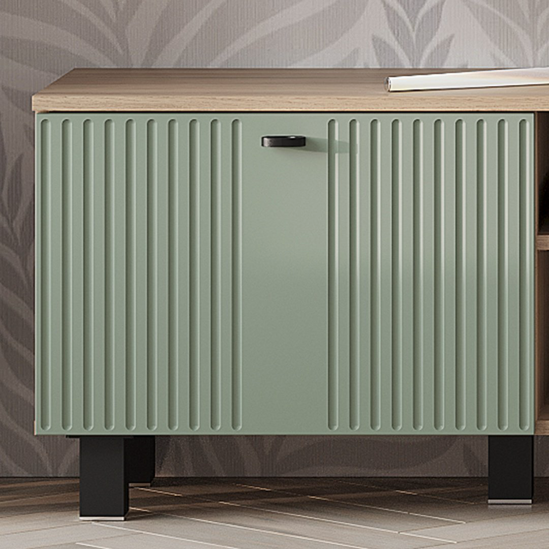 ТВ-тумба напольная Mebels.kz Олива ТБ-09 , 160.2x48.4x37.6 см, коричневый, светло-зеленый купить,NaN