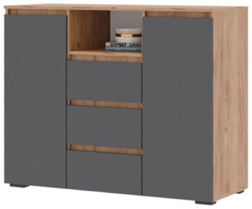 Комод Хелен КМ01, 120.20x46x95.8 см, серый, бежевый купить,NaN