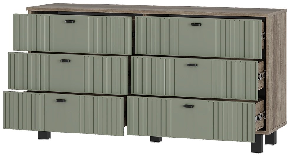 Комод BTS Олива, 130.2x37.6x69.6 см, коричневый, зеленый купить,NaN