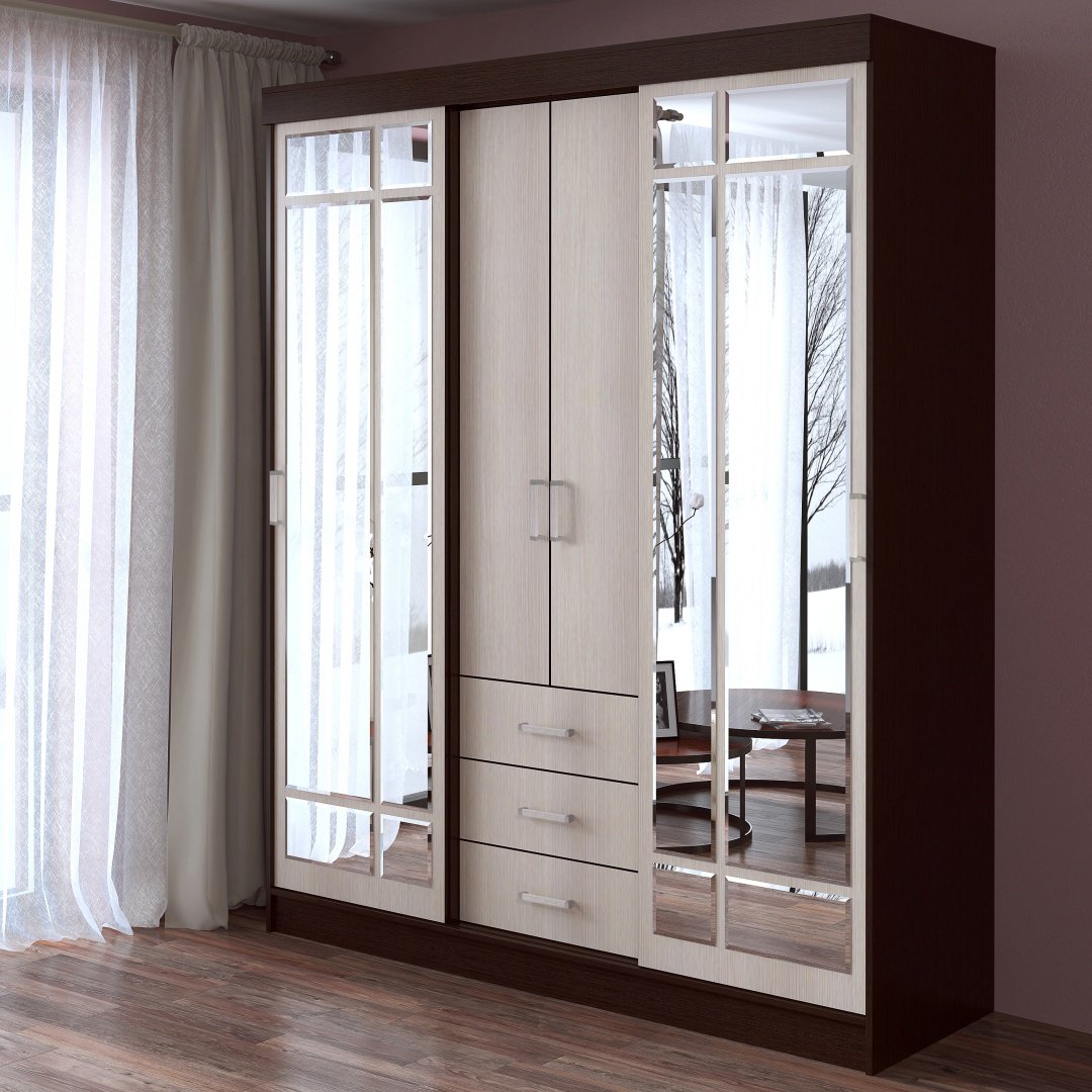 Шкаф-купе BTS Маэстро, 170x220х60 см, коричневый, бежевый купить,NaN