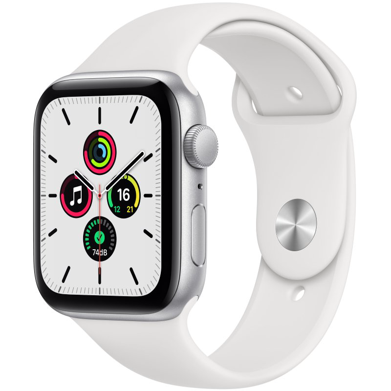 Смарт-часы Apple Watch Series SE 44mm MYDQ2 Sport Band White- Silver купить,NaN