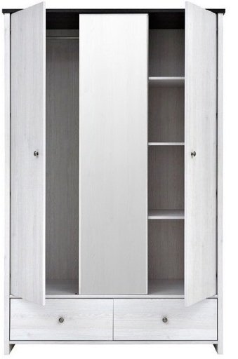 Распашной шкаф Гербор SZF2D1L2S, 128.5x199.5х55.5 см, серый купить,NaN