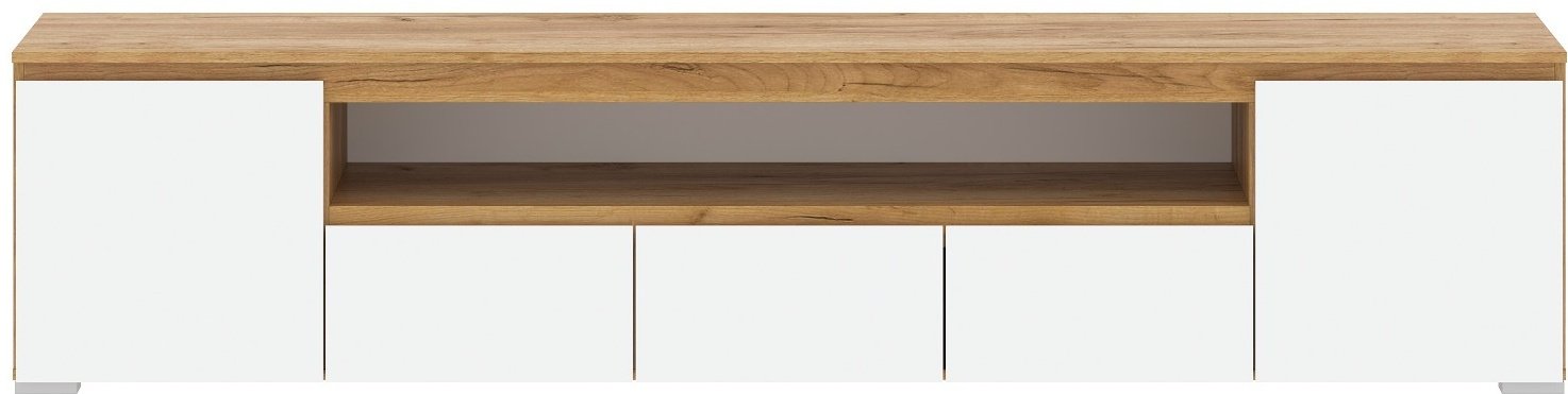 ТВ-тумба напольная Памир Гретта 2С3Я, 225x50x41.1 см, белый, коричневый купить,NaN