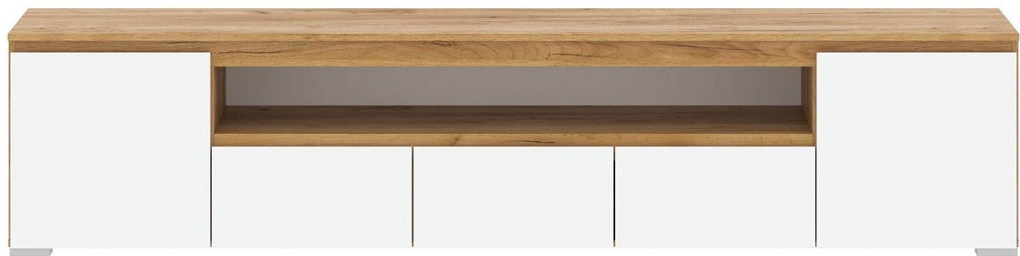 ТВ-тумба напольная Памир Гретта 2С3Я, 225x50x41.1 см, белый, коричневый купить,NaN