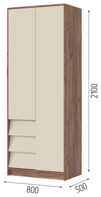 Распашной шкаф Стендмебель Рейн, 80x210х50 см, коричневый, бежевый купить,NaN