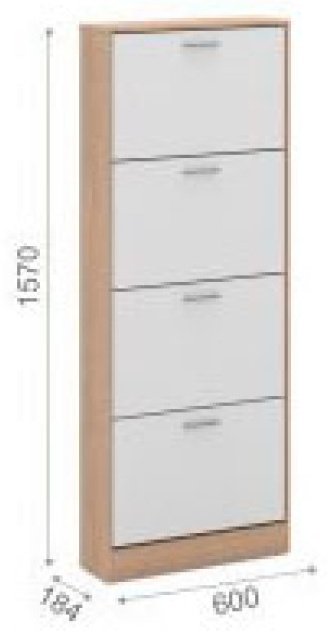 Обувница IMPERIAL 60x18.4x157 см, ЛДСП купить,NaN