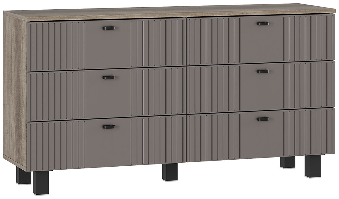 Комод BTS Олива, 130.2x37.6x69.6 см, светло серый, светло-коричневый купить,NaN