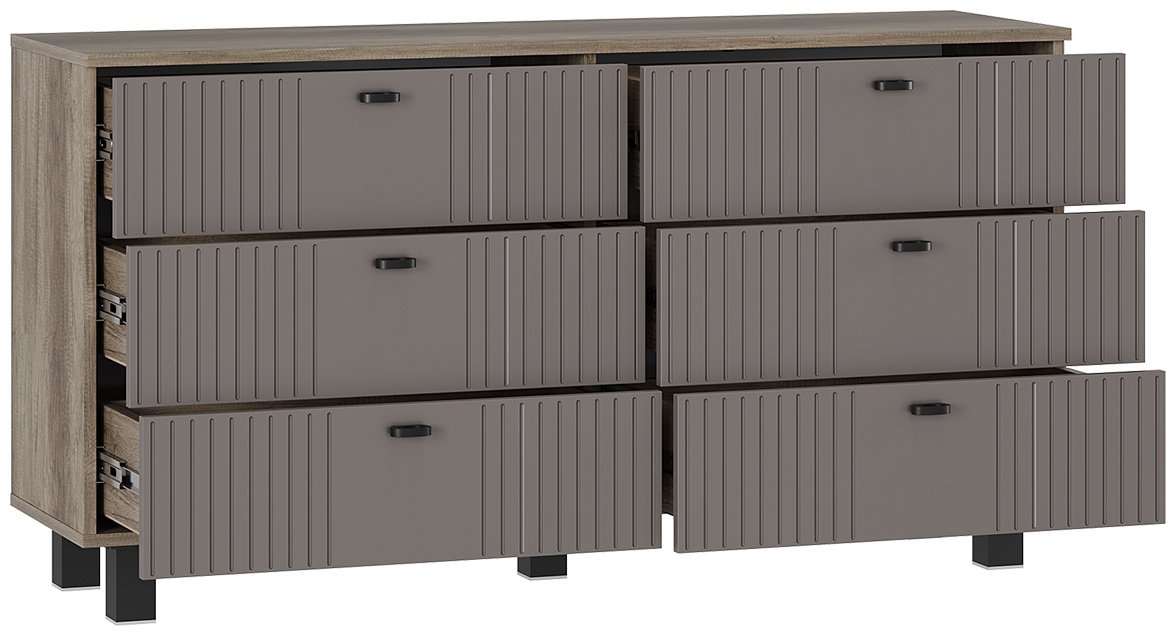 Комод BTS Олива, 130.2x37.6x69.6 см, светло серый, светло-коричневый купить,NaN