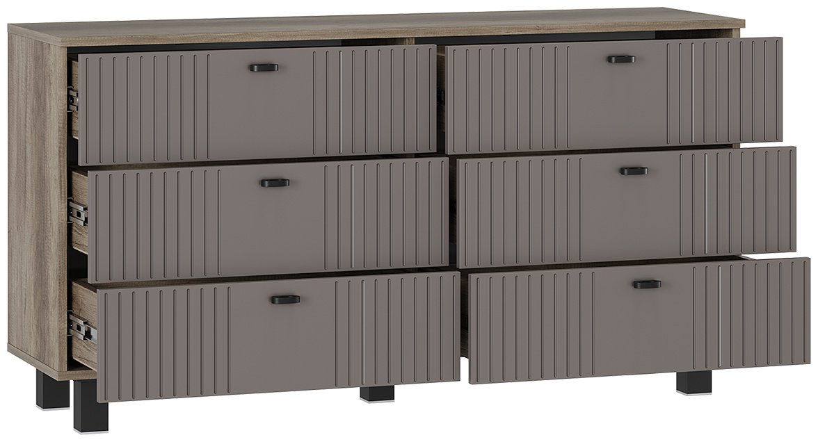 Комод BTS Олива, 130.2x37.6x69.6 см, светло серый, светло-коричневый купить,NaN