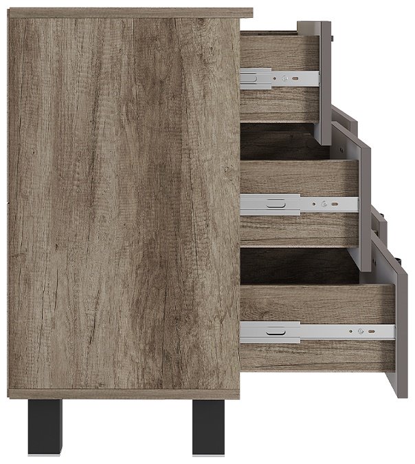 Комод BTS Олива, 130.2x37.6x69.6 см, светло серый, светло-коричневый купить,NaN
