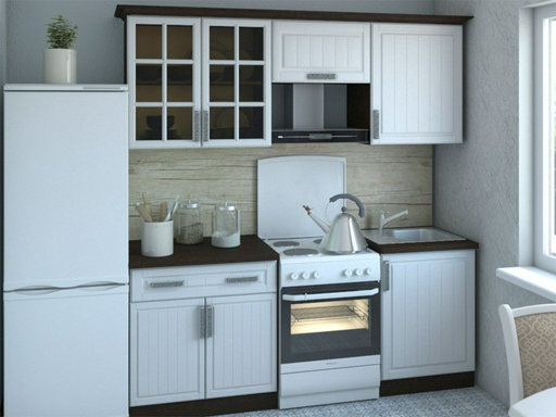 Кухонный гарнитур Прованс, 200x200х50 см, ЛДСП, белый