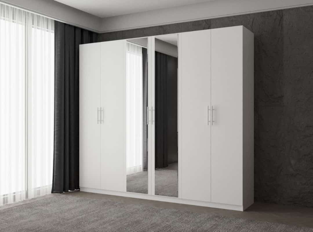 Распашной шкаф Grand Miks ТУРИН 6Д, 250x220х50 см, белый купить,NaN