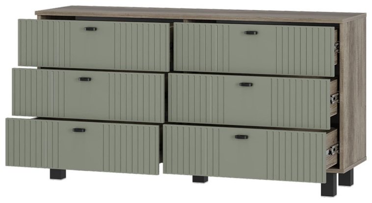 Комод BTS Олива 4400081, 130.2x37.6x69.6 см, коричневый, зеленый купить,NaN