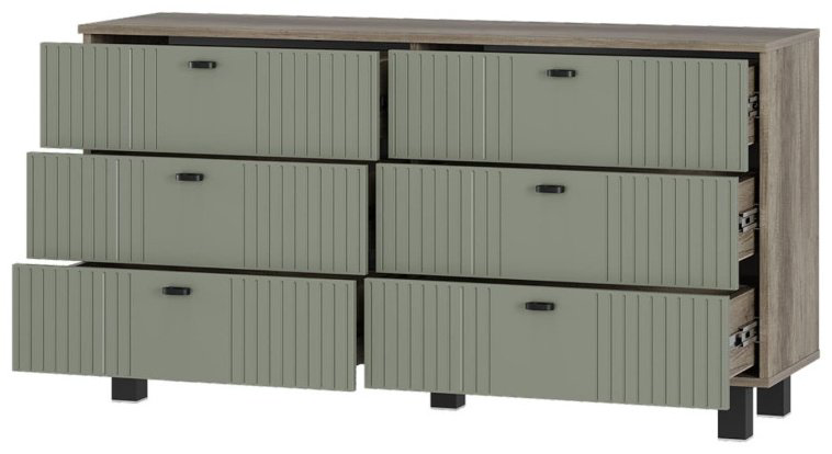 Комод BTS Олива 4400081, 130.2x37.6x69.6 см, коричневый, зеленый купить,NaN