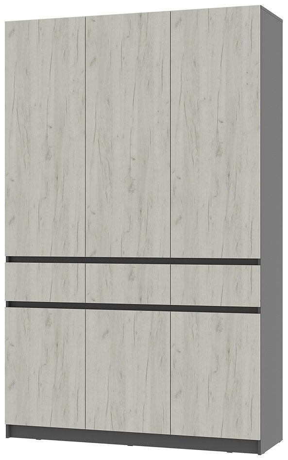 Распашной шкаф BTS Багира, 150.2x238.4х51 см, графит, белый купить,NaN