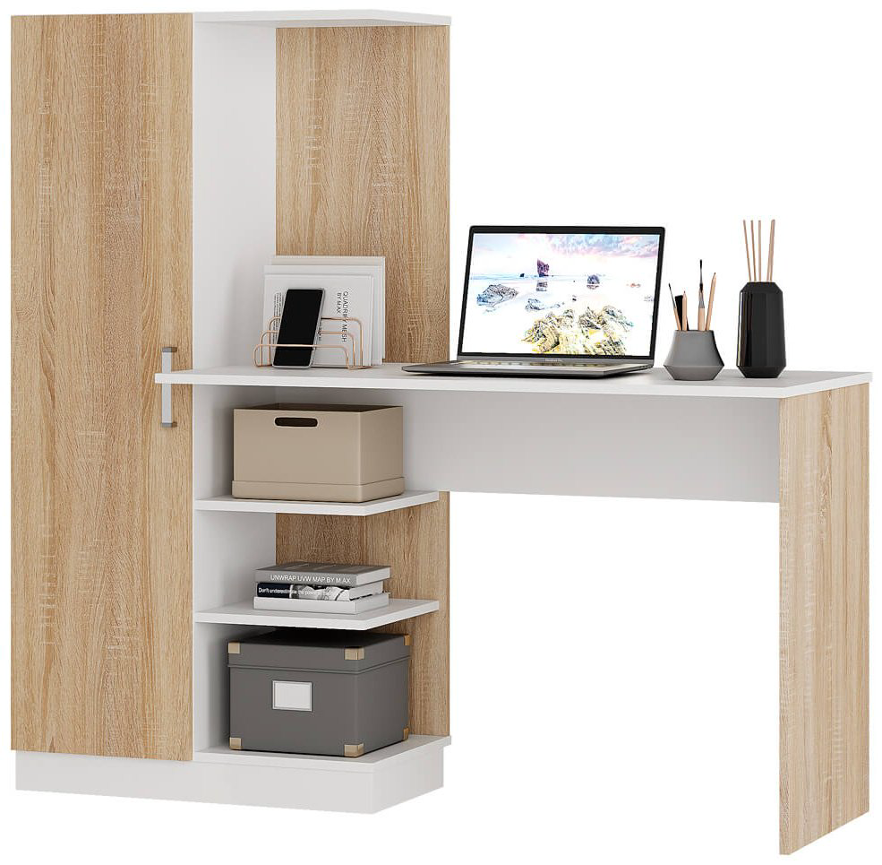 Стол компьютерный BTS Бейсик, 145х50.2x135 см, белый, бежевый купить,NaN