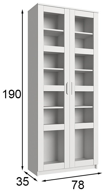 Шкаф-витрина АНРЭКС напольный Скаген 2V 190х78х35 см купить,NaN