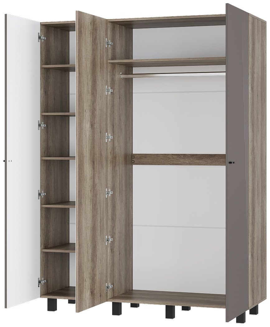 Распашной шкаф BTS Олива, 150.2x201.6х51.4 см, темно-коричневый, коричневый купить,NaN