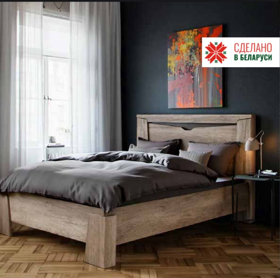 Кровать СлонимМебель Гарда полутораспальная, 120x200 см (без матраса, без подъёмного механизма) бежевый, светло-коричневый купить,NaN