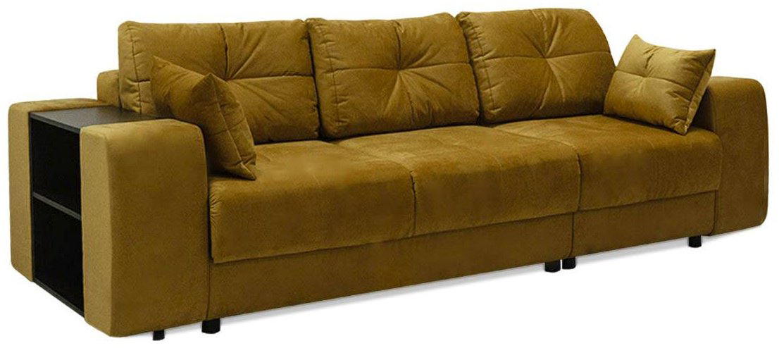 Диван TURAN HOME Deli EW, 262х110 см, обивка микровелюр, горчичный купить,NaN