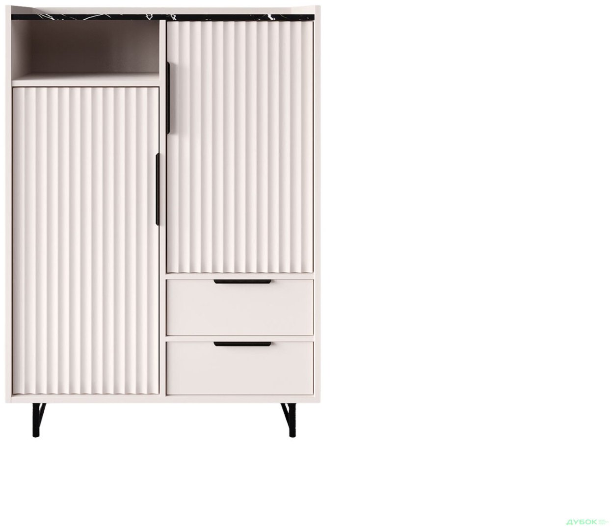 Комод Гербор Фреско, 85x42x125 см, черный, кремовый купить,NaN