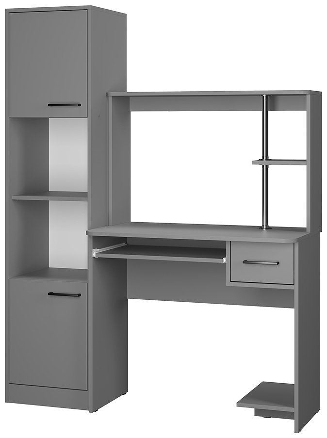 Стол компьютерный с надстройкой BTS Дебют, 127.5х40.2x167.5 см, серый купить,NaN