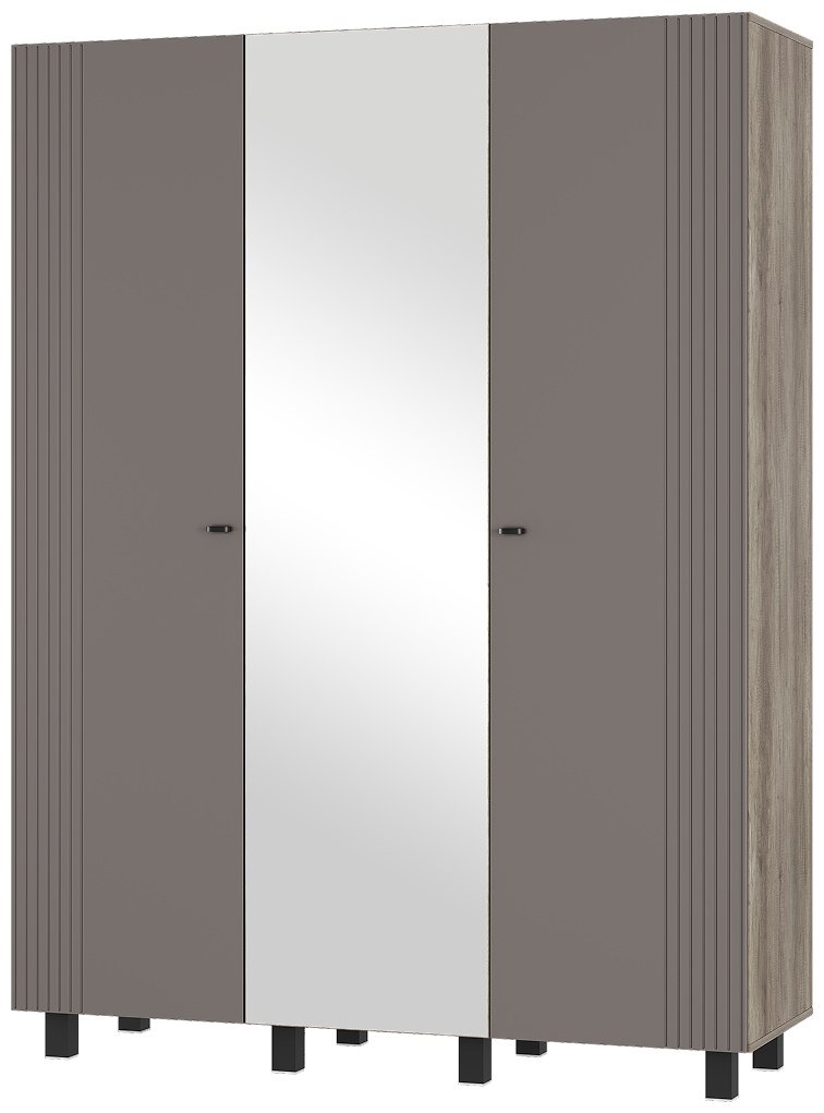 Распашной шкаф BTS Олива, 150.2x201.6х51.4 см, серый купить,NaN