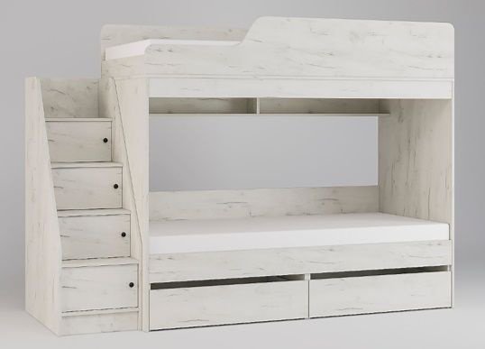 Двухъярусная кровать Стендмебель Гранд, 80x180 см, светло серый купить,NaN
