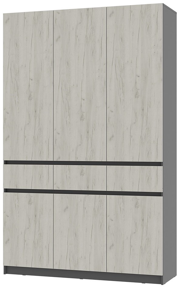 Распашной шкаф BTS Багира, 150.2x238.4х51 см, графит, светло серый купить,NaN