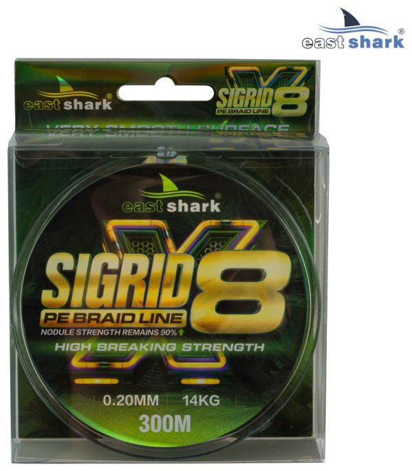 Леска East Shark плетеная 522325 0.25 мм зеленый
