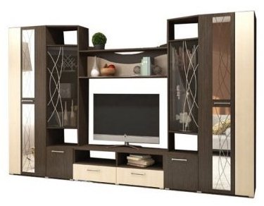 Стенка Горизонт Гамма 320х202.4х46.6 см, коричневый, бежевый купить,NaN