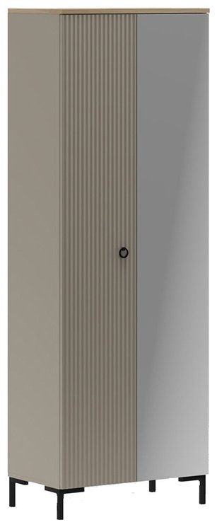 Распашной шкаф BRW Брест Доменика, 70x199х41 см, серый, коричневый купить,NaN