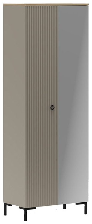 Распашной шкаф BRW Брест Доменика, 70x199х41 см, серый, коричневый купить,NaN