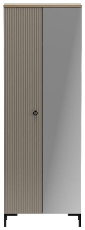 Распашной шкаф BRW Брест Доменика, 70x199х41 см, серый, коричневый купить,NaN