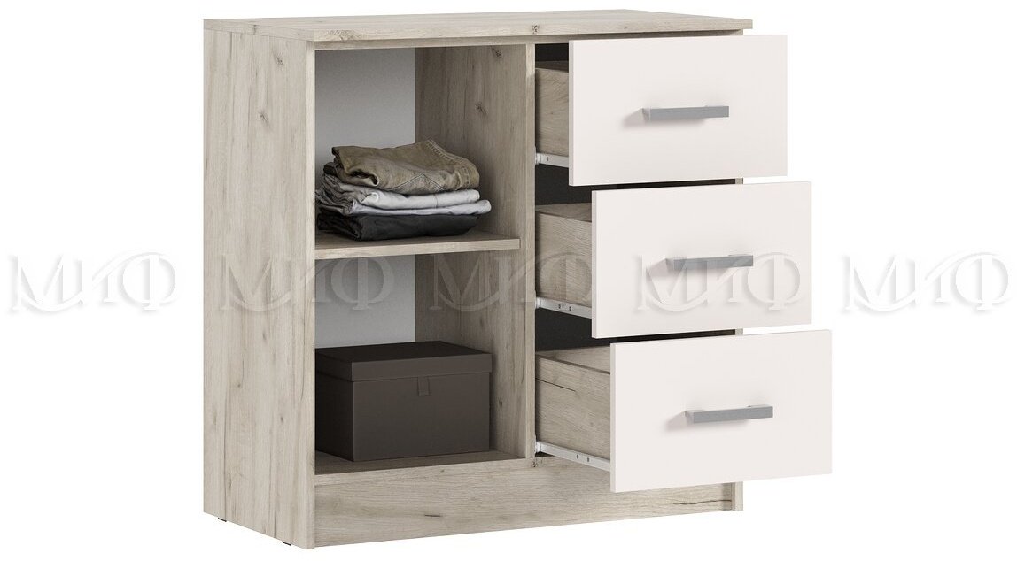 Комод МИФ Бася, 80x43x82 см, бежевый, светло-коричневый купить,NaN