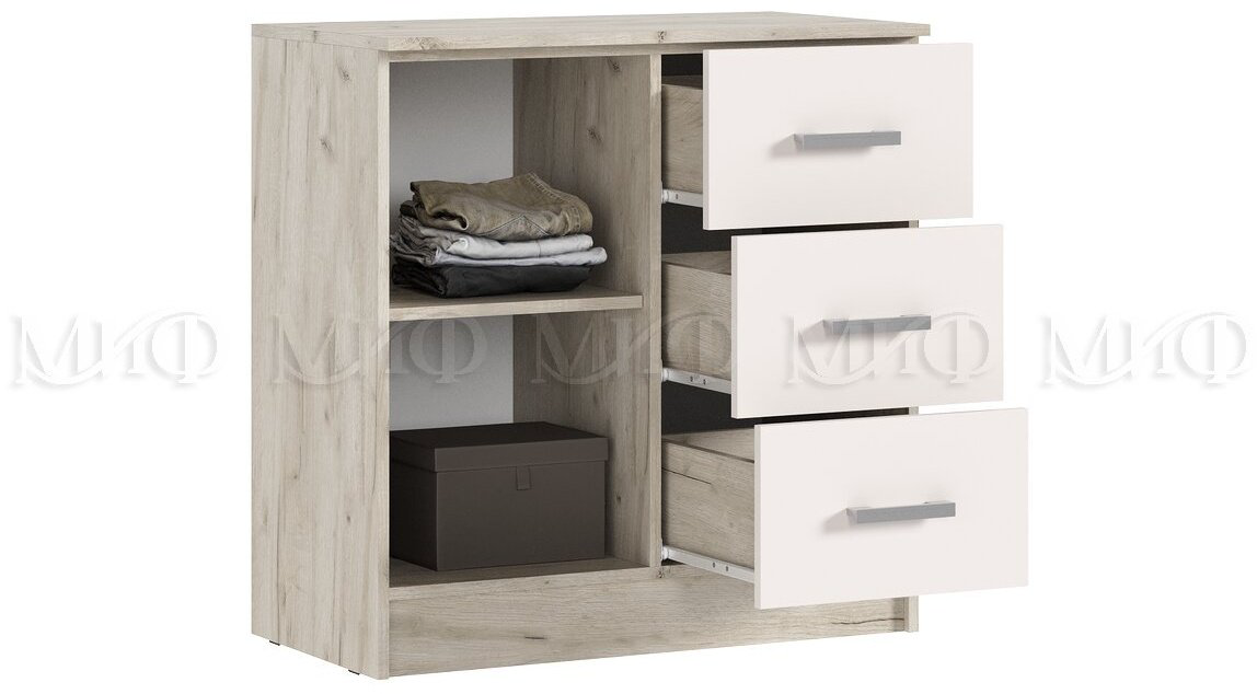 Комод МИФ Бася, 80x43x82 см, бежевый, светло-коричневый купить,NaN