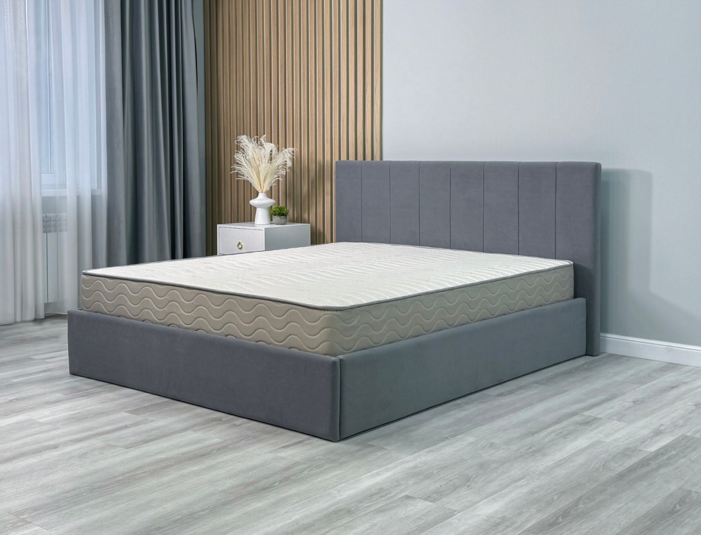 Кровать Мебель Азии Mia 200x120х102см серый купить,124990