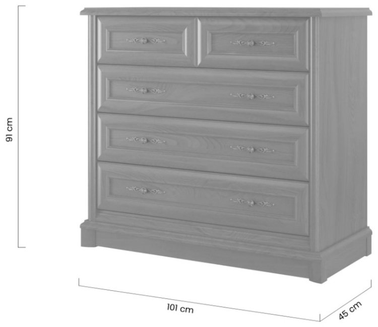 Комод Гербор Соната, 101x45x91 см, коричневый купить,NaN