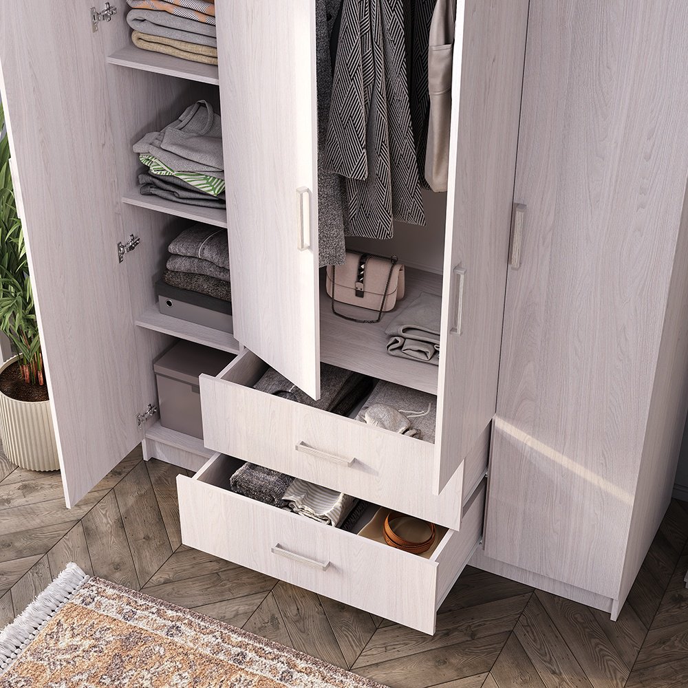Распашной шкаф BTS Титан, 160x221.6х61 см, белый - ForteMarket Распашной шкаф BTS Титан, 160x221.6х61 см, белый купить,NaN